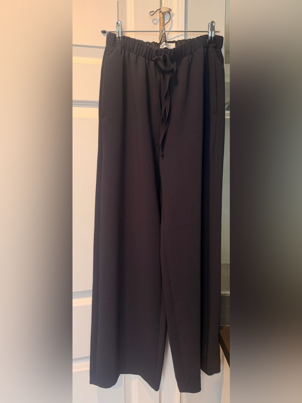 Aritzia Navy Wide-Leg Drawstring Pants